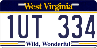 WV license plate 1UT334