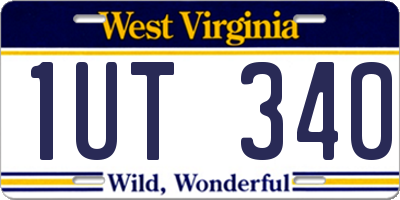 WV license plate 1UT340