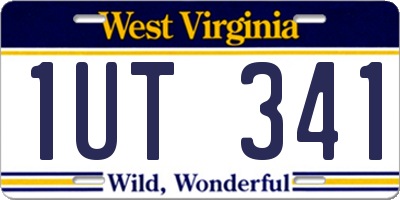 WV license plate 1UT341