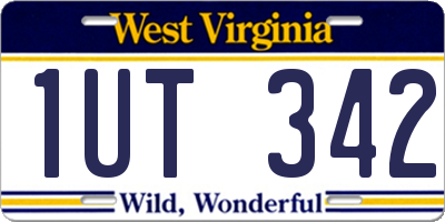 WV license plate 1UT342