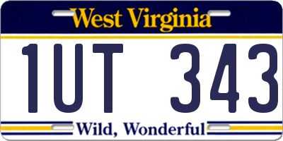 WV license plate 1UT343