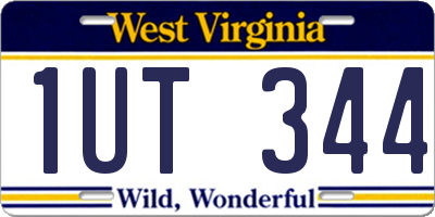 WV license plate 1UT344
