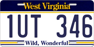 WV license plate 1UT346