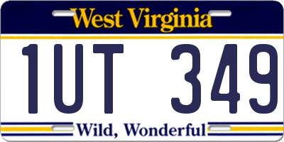 WV license plate 1UT349