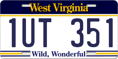 WV license plate 1UT351