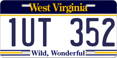 WV license plate 1UT352
