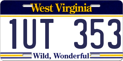 WV license plate 1UT353