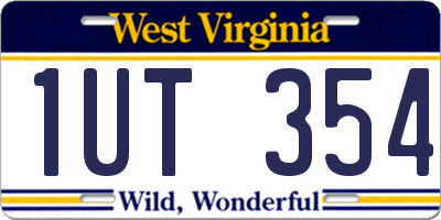 WV license plate 1UT354