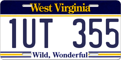 WV license plate 1UT355