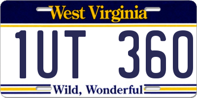 WV license plate 1UT360