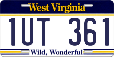 WV license plate 1UT361