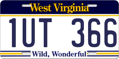 WV license plate 1UT366