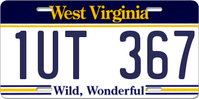 WV license plate 1UT367