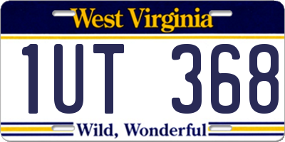 WV license plate 1UT368