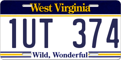 WV license plate 1UT374