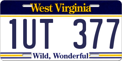 WV license plate 1UT377