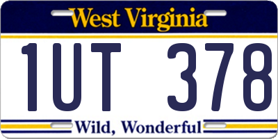 WV license plate 1UT378