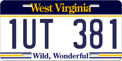 WV license plate 1UT381