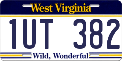 WV license plate 1UT382