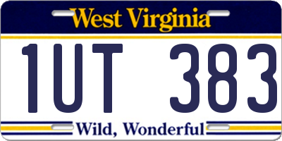 WV license plate 1UT383