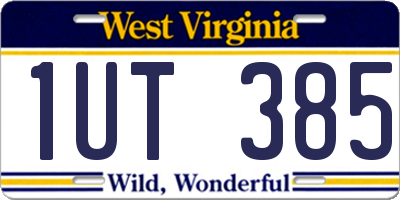 WV license plate 1UT385