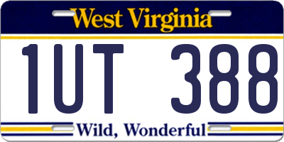 WV license plate 1UT388