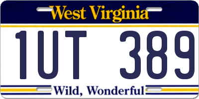 WV license plate 1UT389
