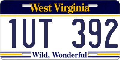 WV license plate 1UT392