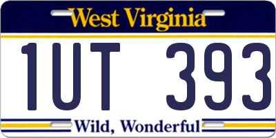 WV license plate 1UT393