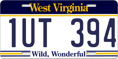 WV license plate 1UT394