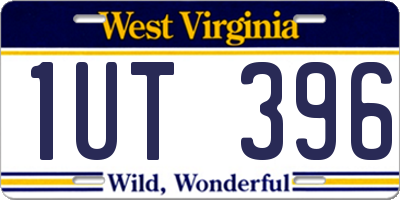 WV license plate 1UT396