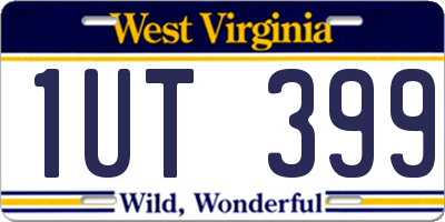 WV license plate 1UT399