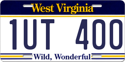 WV license plate 1UT400