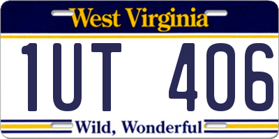 WV license plate 1UT406