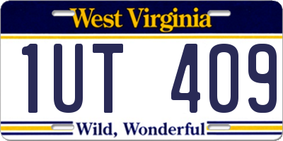 WV license plate 1UT409