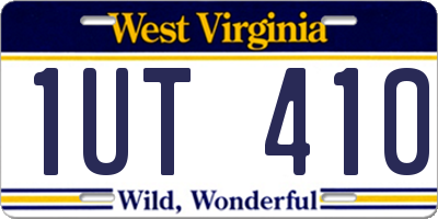 WV license plate 1UT410