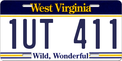WV license plate 1UT411