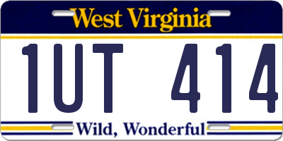 WV license plate 1UT414