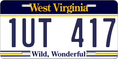 WV license plate 1UT417