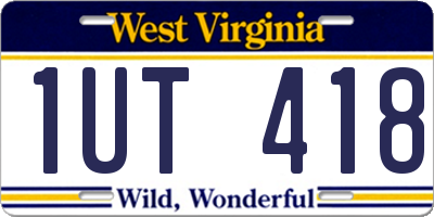 WV license plate 1UT418