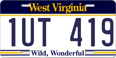 WV license plate 1UT419