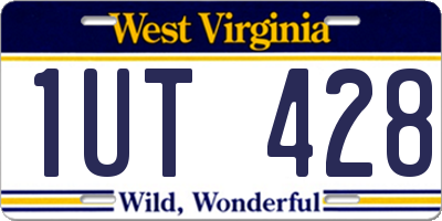 WV license plate 1UT428