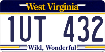 WV license plate 1UT432