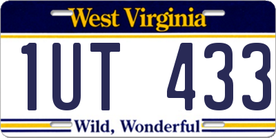 WV license plate 1UT433