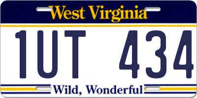WV license plate 1UT434