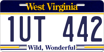 WV license plate 1UT442