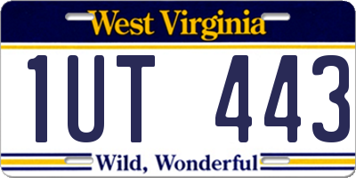 WV license plate 1UT443