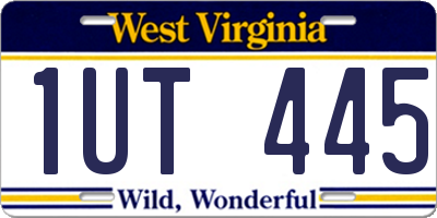 WV license plate 1UT445