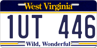 WV license plate 1UT446