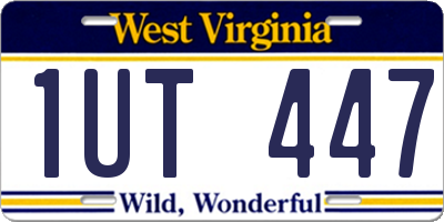 WV license plate 1UT447